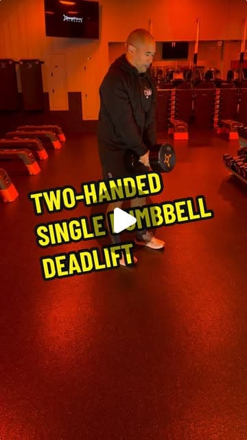 Two-Handed Single Dumbbell Deadlift