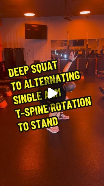 Deep Squat to Alternating Single Arm T-Spine Rotation