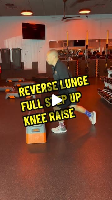 Reverse Lunge to Full Step Up to Knee Raise