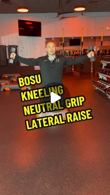 BOSU Kneeling Neutral Grip Lateral Raise