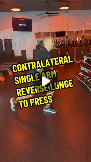 Contralateral Single Arm Reverse Lunge to Press