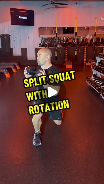 Dumbbell Split Squat with Rotation
