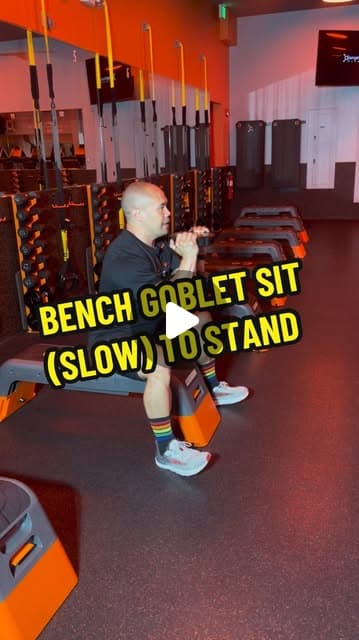 Bench Goblet Sit (Slow) to Stand
