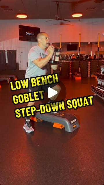 Low Bench Goblet Step-Down Squat