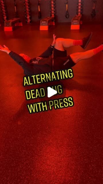 Alternating dead bug with press