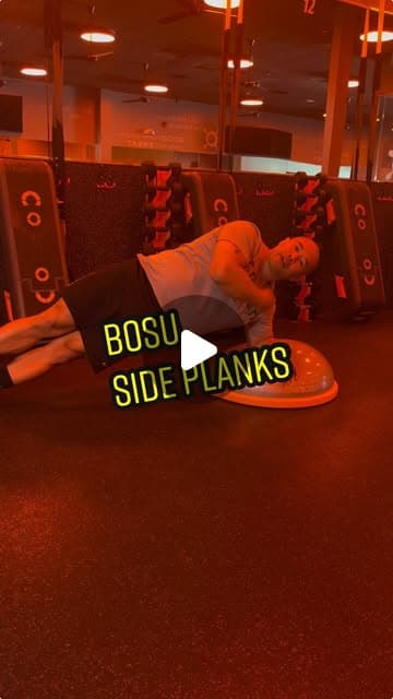 Side plank positioning on the BOSU