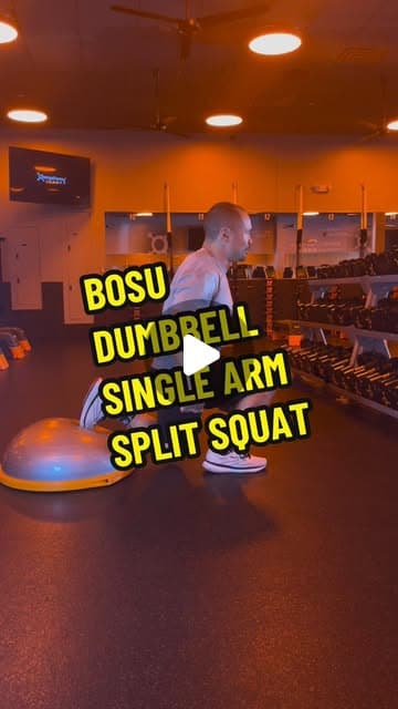 BOSU dumbbell single arm split squat