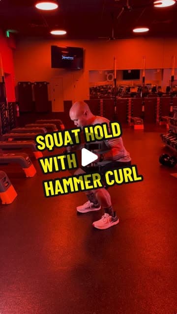 Squat hold with hammer curl
