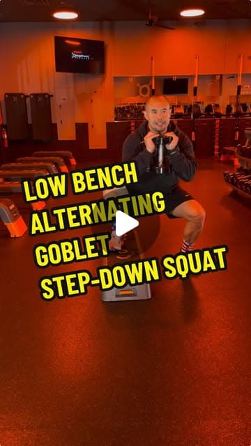 Low Bench Alternating Goblet Step-down Squat