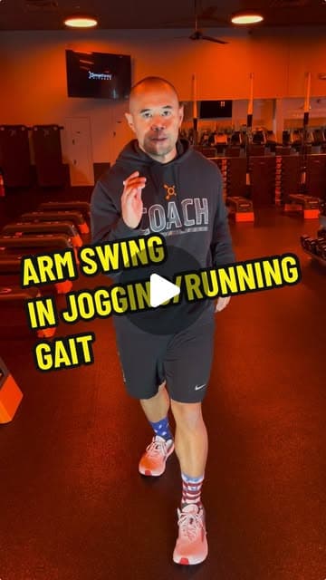 Arm swing in jogging/running gait