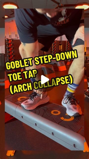 Bench Goblet Step-down Toe Tap (Arch Collapse)