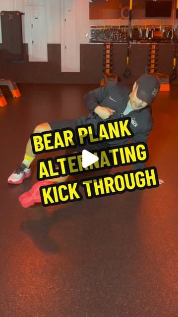 Bear Plank Alternating Kick Through