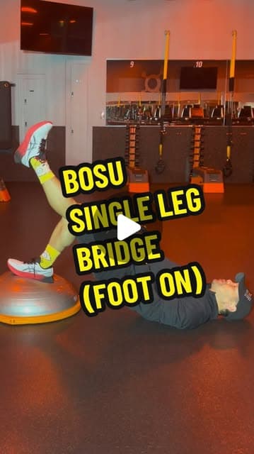 BOSU Single Leg Bridge (Foot On)