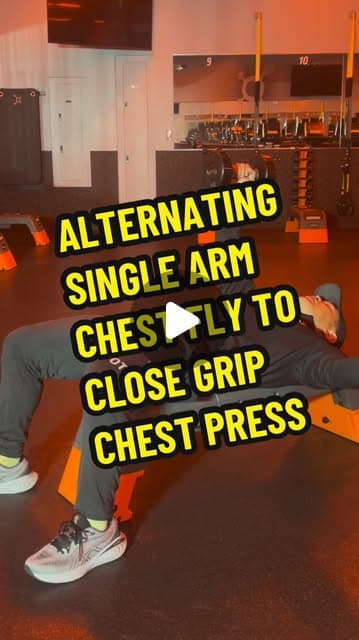 Alternating Single Arm Chest Fly to Close Grip Chest Press