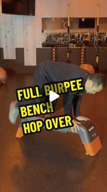 Full Burpee Bench Hop Over