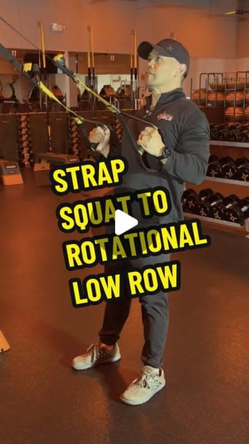 Strap Squat to Rotational Low Row