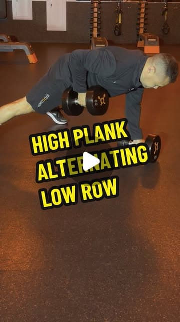 High Plank Alternating Low Row