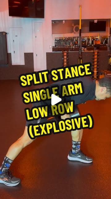 Split Stance Single Arm Low Row (Explosive)