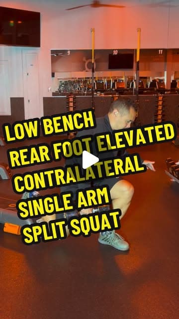 Low Bench Rear Foot Elevated Contralateral Single Arm Split Squat