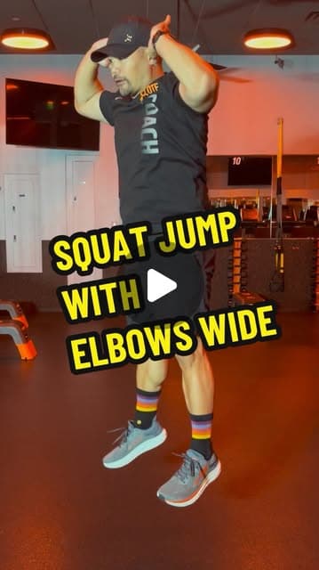 Squat Jump with Elbows Wide