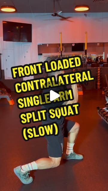Front Loaded Contralateral Single Arm Split Squat (Slow)