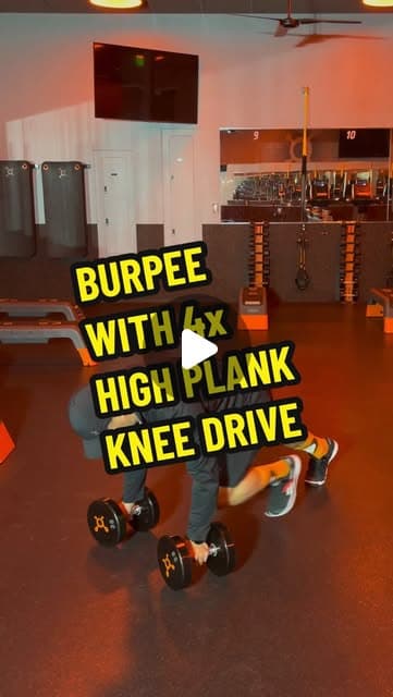 Dumbbell Burpee with 4x High Plank Knee Drive