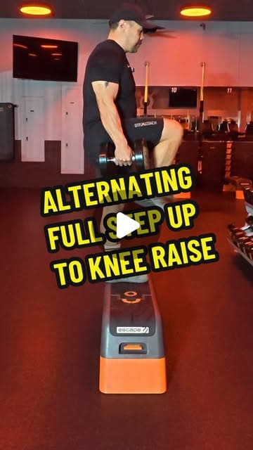 Alternating Full Step Up to Knee Raise