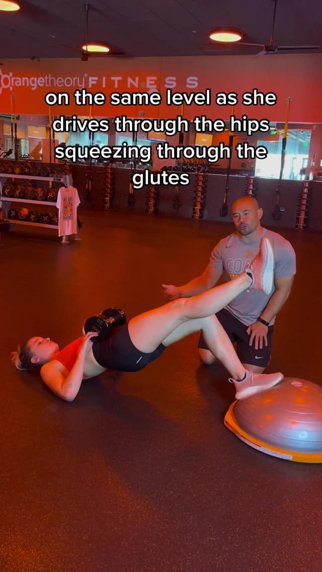 Single leg hip bridge on the Bosu ball TikTok preview