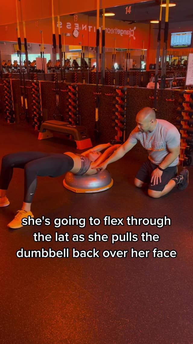 Dumbbell pullover on the bosu TikTok preview