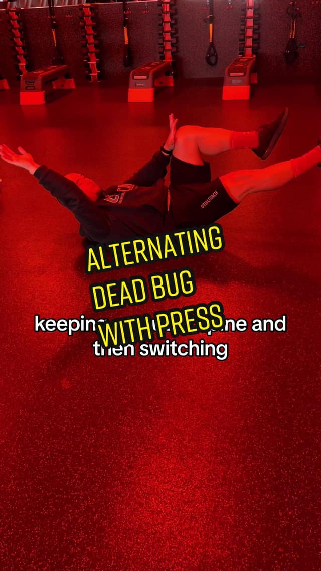 Alternating dead bug with press TikTok preview