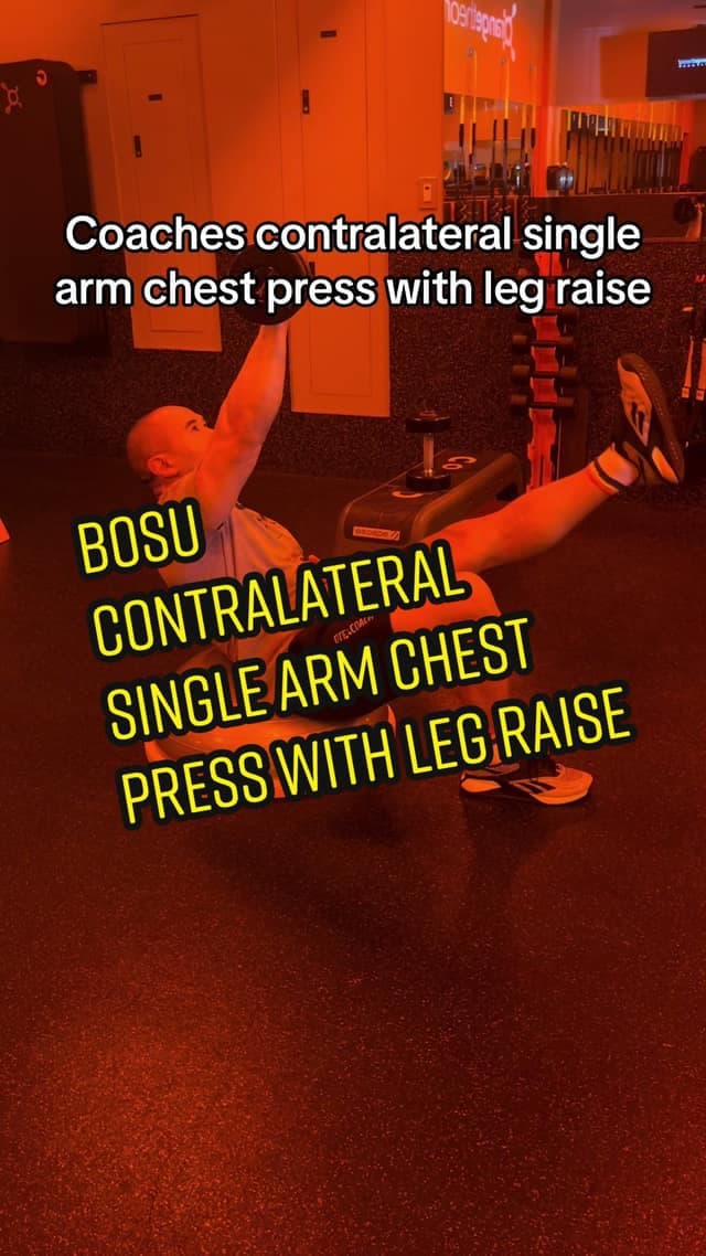 BOSU Contralateral Chest Press with Leg Raise TikTok preview