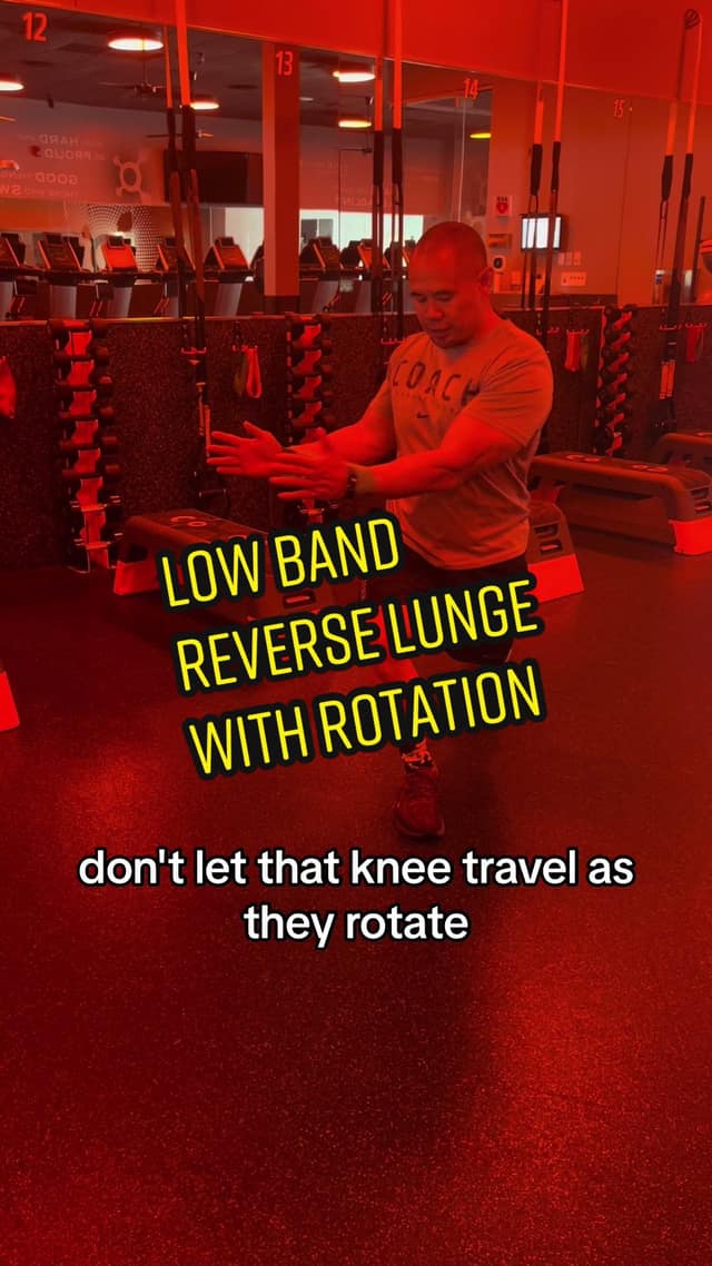 Low band reverse lunge with torso rotation TikTok preview