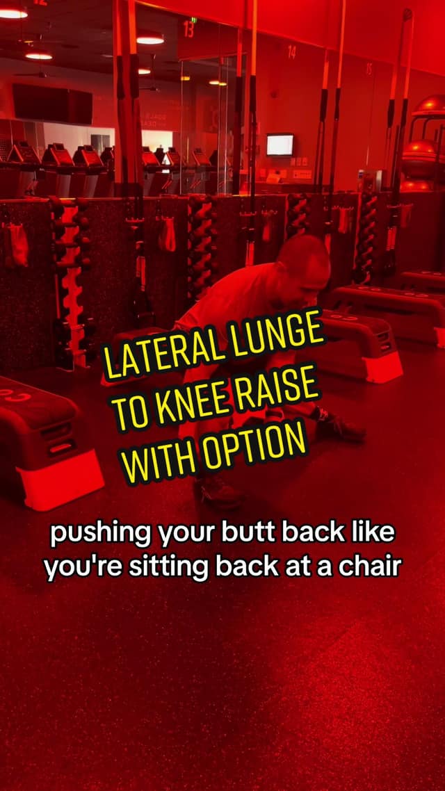 Lateral lunge to knee raise TikTok preview