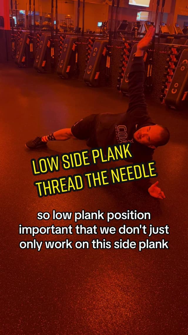 Low Side Plank Thread the Needle TikTok preview