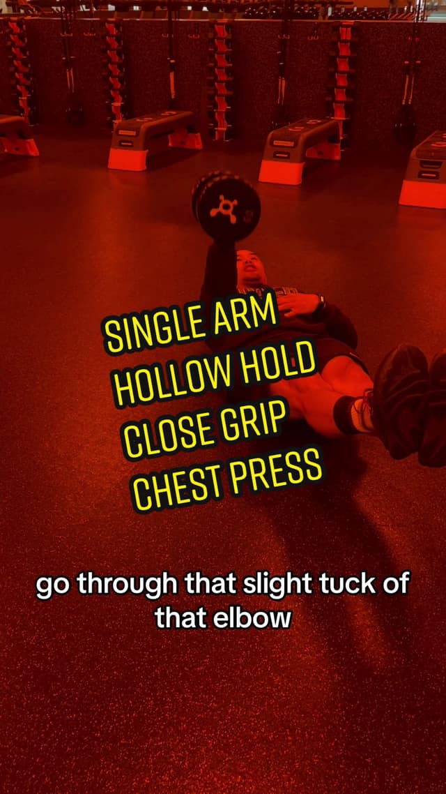 Hollow-Hold Single-Arm Close-Grip Chest Press TikTok preview