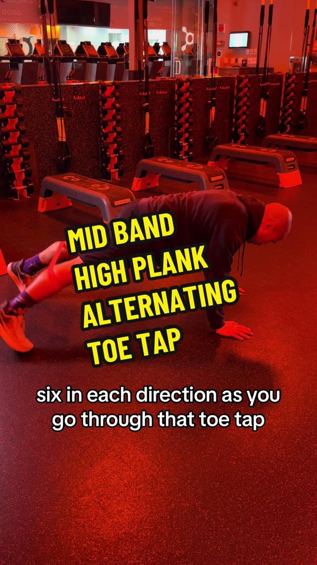 Mid band high plank alternating toe tap TikTok preview