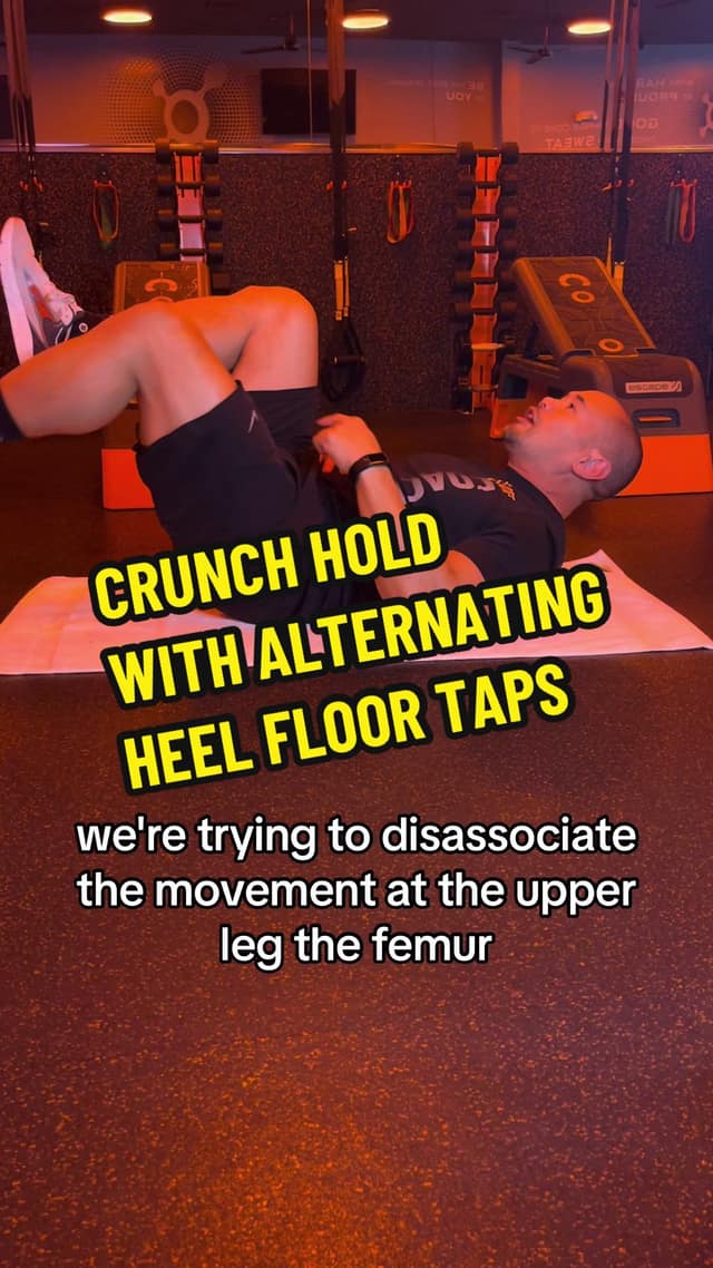 Crunch Hold with Alternating Heel Floor Tap TikTok preview