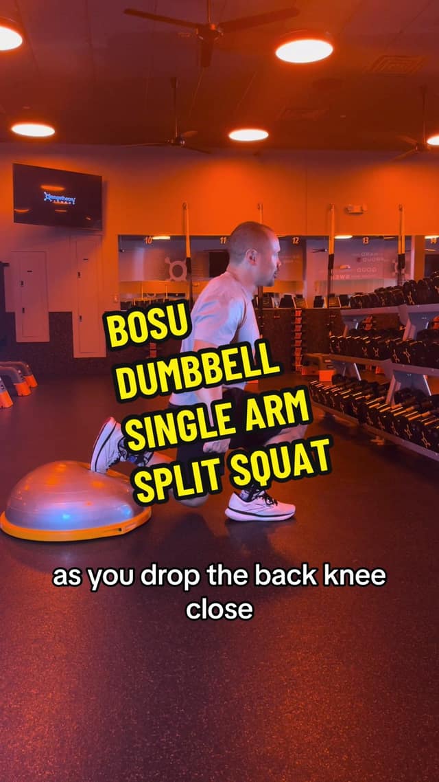 BOSU dumbbell single arm split squat TikTok preview