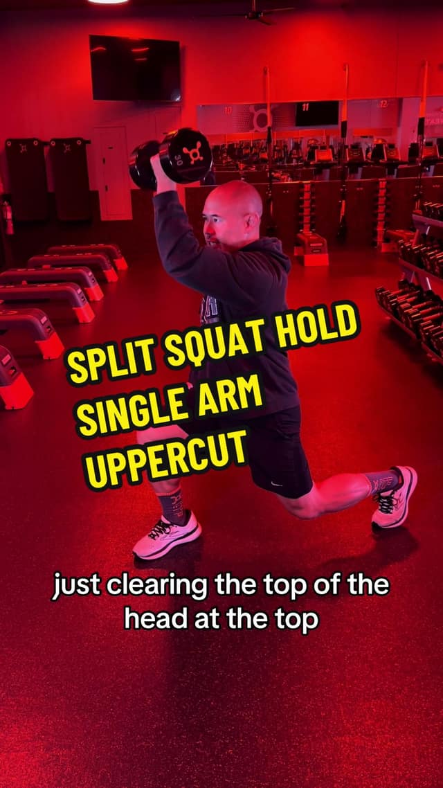 Split squat hold with single arm uppercut TikTok preview