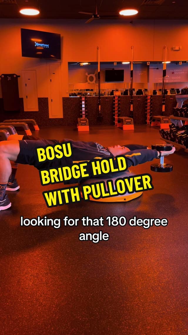 BOSU Bridge Hold with Dumbbell Pullover TikTok preview
