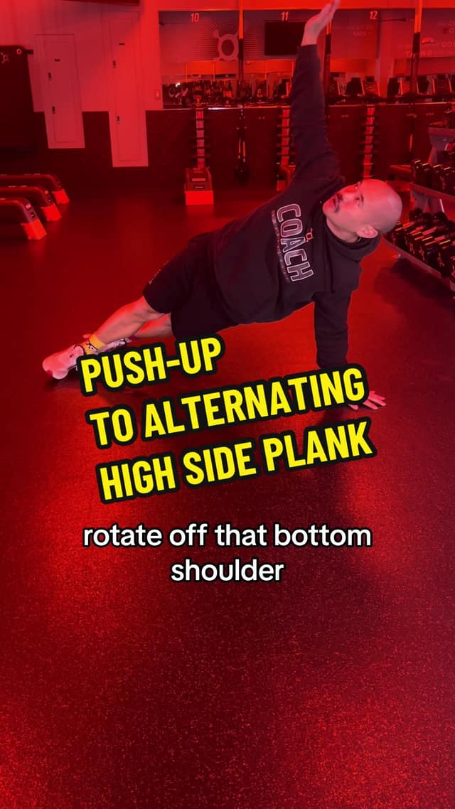 Push Up (Explosive) to Alternating High Side Plank TikTok preview