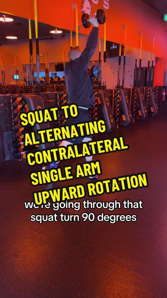 Squat to Alternating Contralateral Single Arm Upward Rotation TikTok preview
