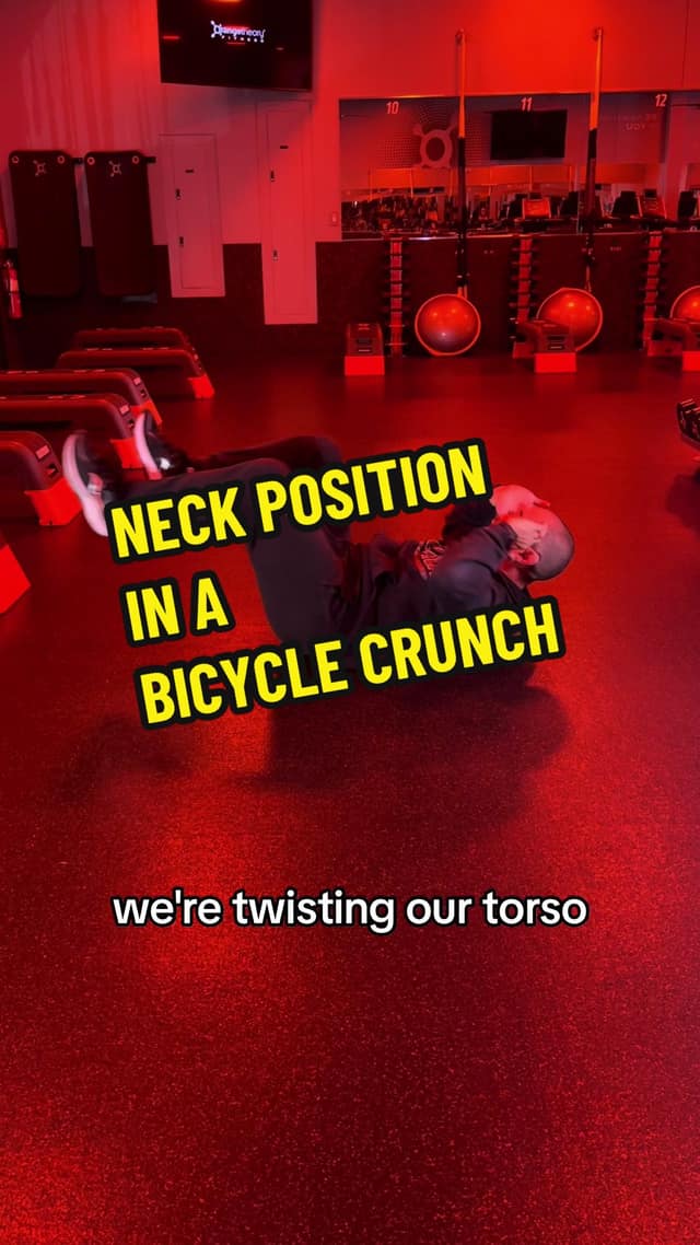 Neck Position in a Bicycle Crunch TikTok preview