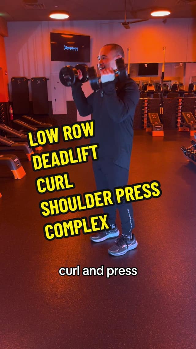 Low Row Neutral-Grip Deadlift Curl Shoulder Press Complex TikTok preview