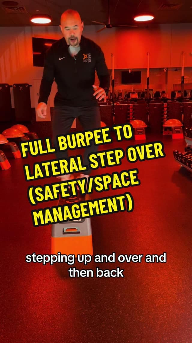 Burpee-to-Lateral-Step-Over Space Management TikTok preview