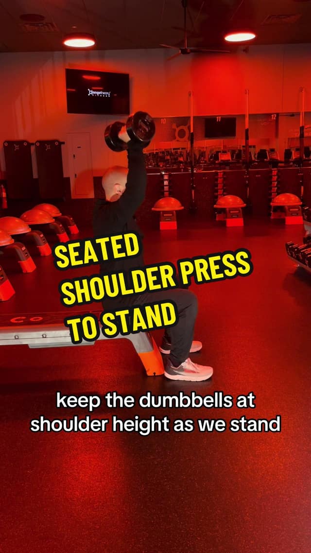 Bench Seated Shoulder Press to Stand TikTok preview