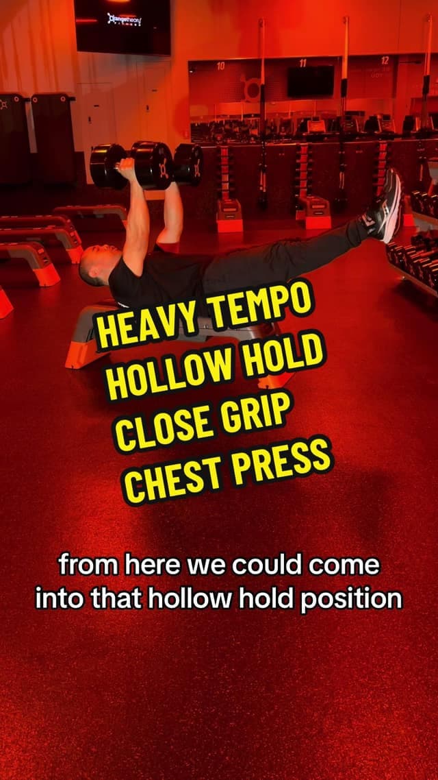 Heavy-Tempo Hollow-Hold Close-Grip Chest Press TikTok preview
