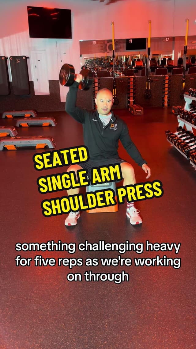 Bench Seated Single Arm Shoulder Press TikTok preview