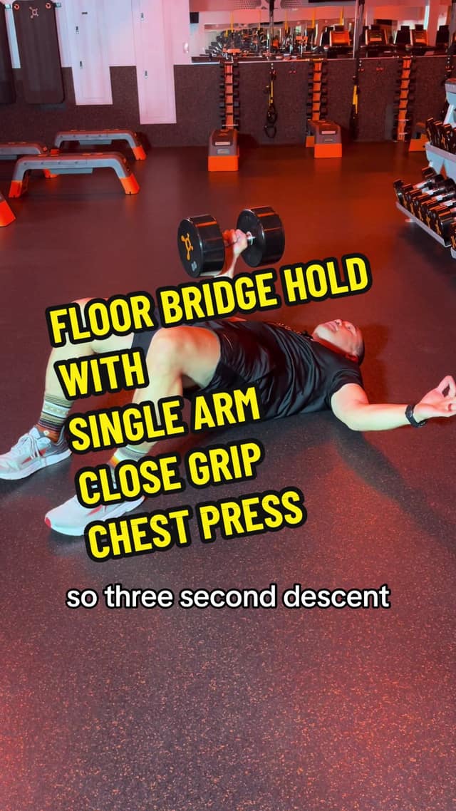 Floor Bridge Single-Arm Close-Grip Chest Press TikTok preview