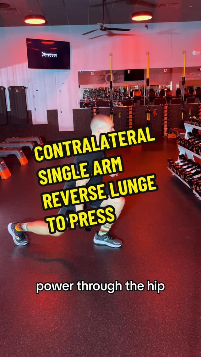 Contralateral Single Arm Reverse Lunge to Press TikTok preview